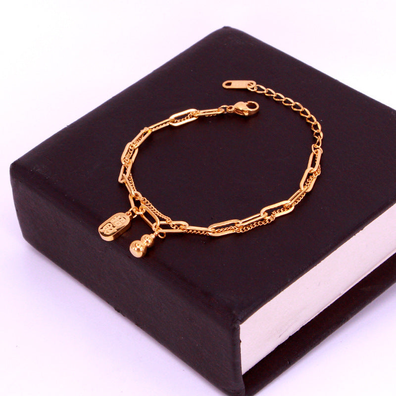 Women's Lucky Fashion Simple Chinese Titanium Steel Bracelets