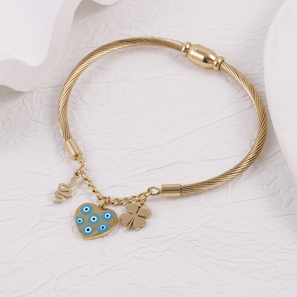 Trendy Stainless Steel Adjustable Opening Priest Religious Bracelets
