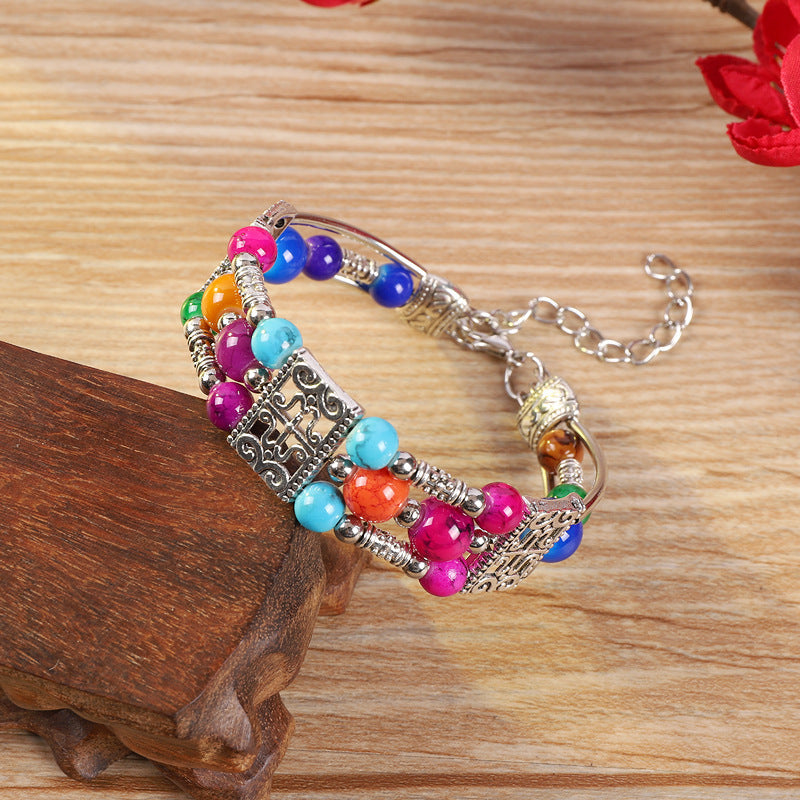 Retro Ethnic Style Colorful Yunnan Vacation Miao Bracelets