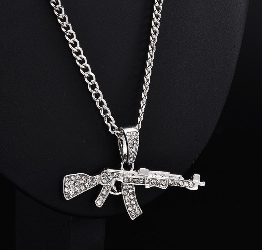 Hop Full Diamond Machine Gun personalisierte Halsketten