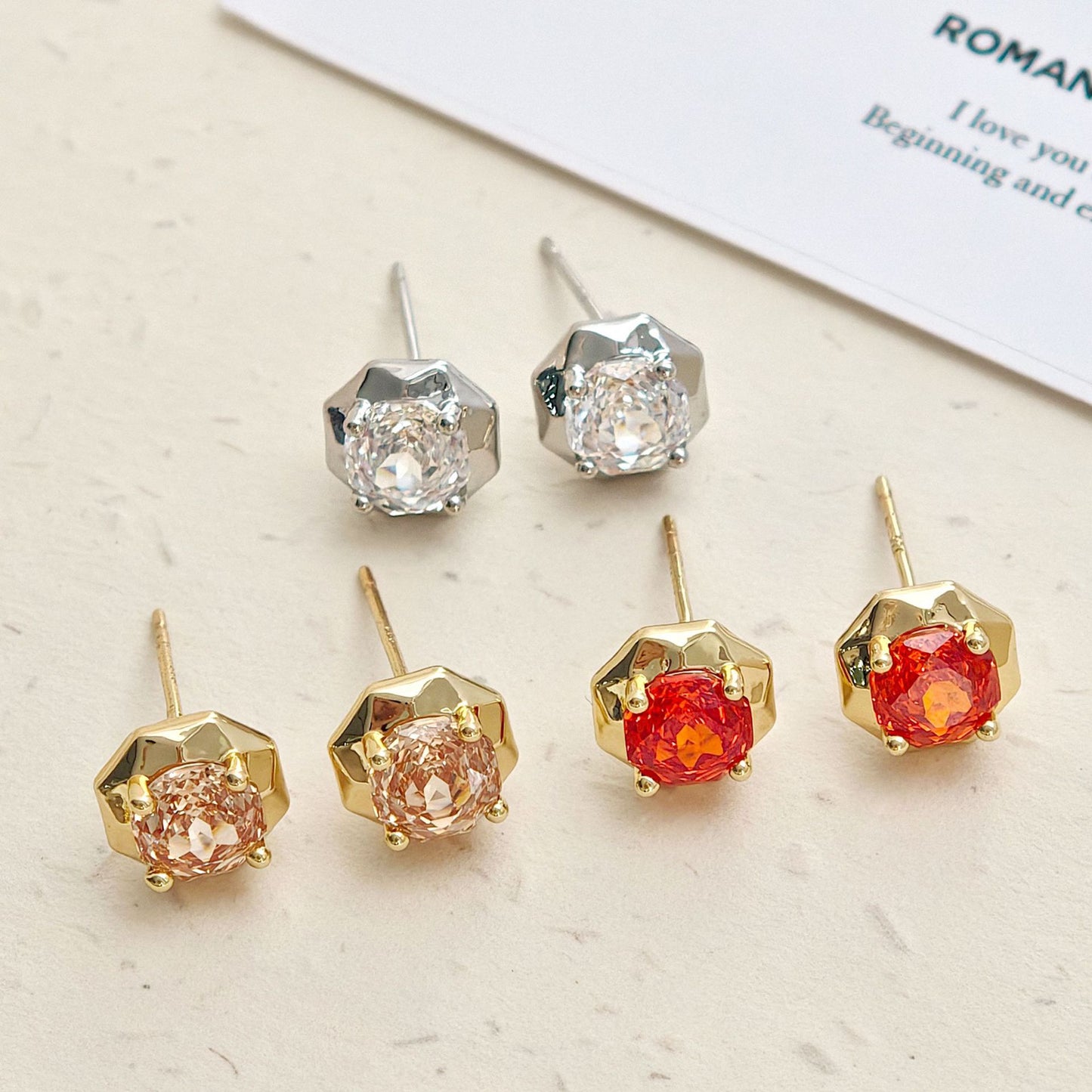Women's Versatile Zircon Light Luxury Simple Casual Earrings