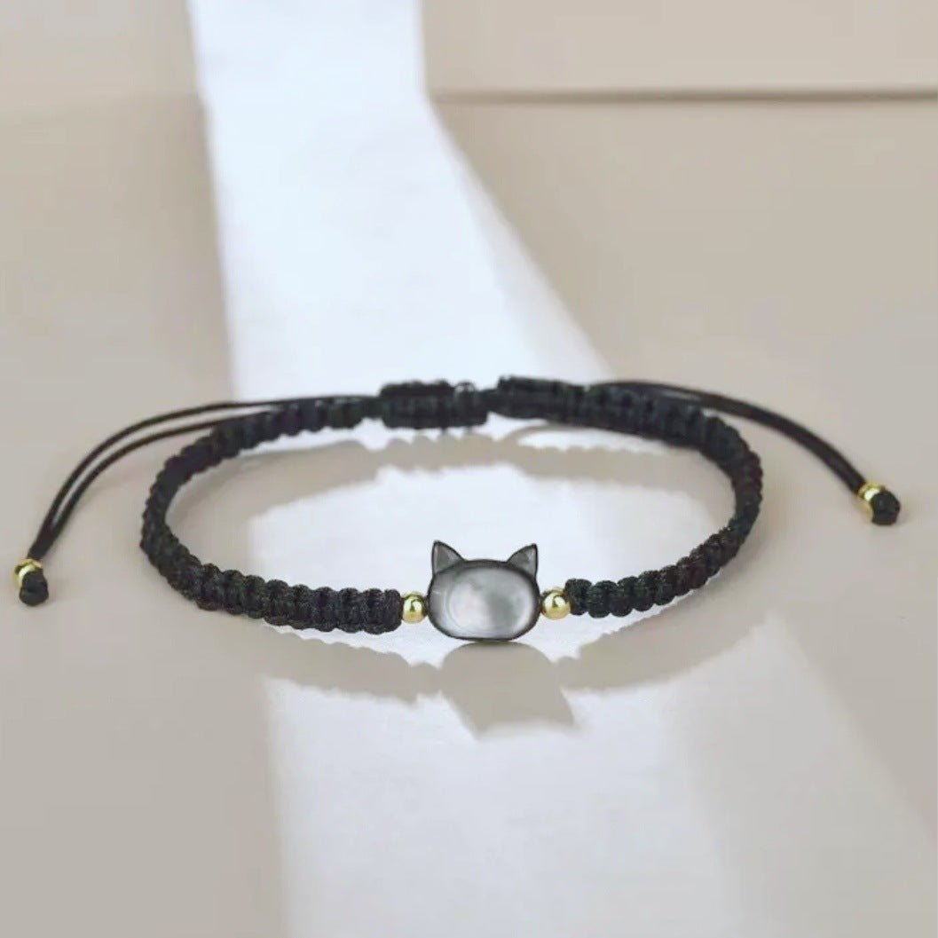 Black Cat Hand Woven Rope Light Bracelets