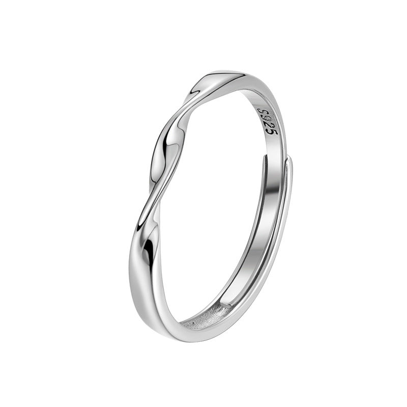 Women's & Men's Mobius Strip Couple Pair Sterling Sier Rings