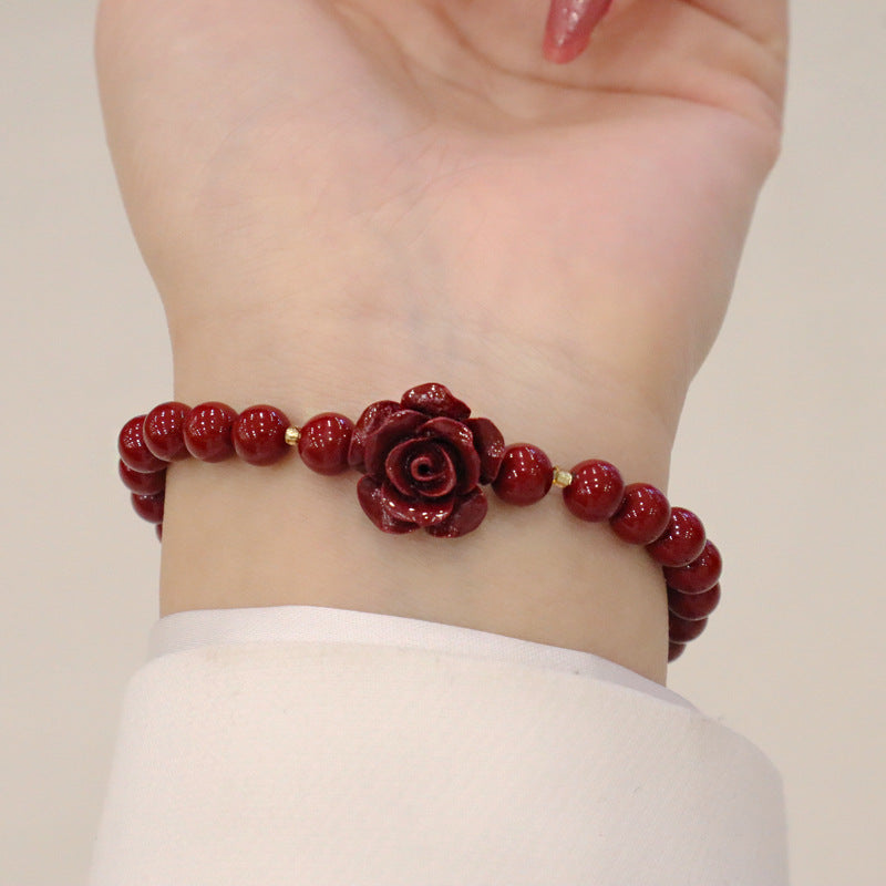 Ore Cinnabar Female Rose Jewelry Gift Bracelets