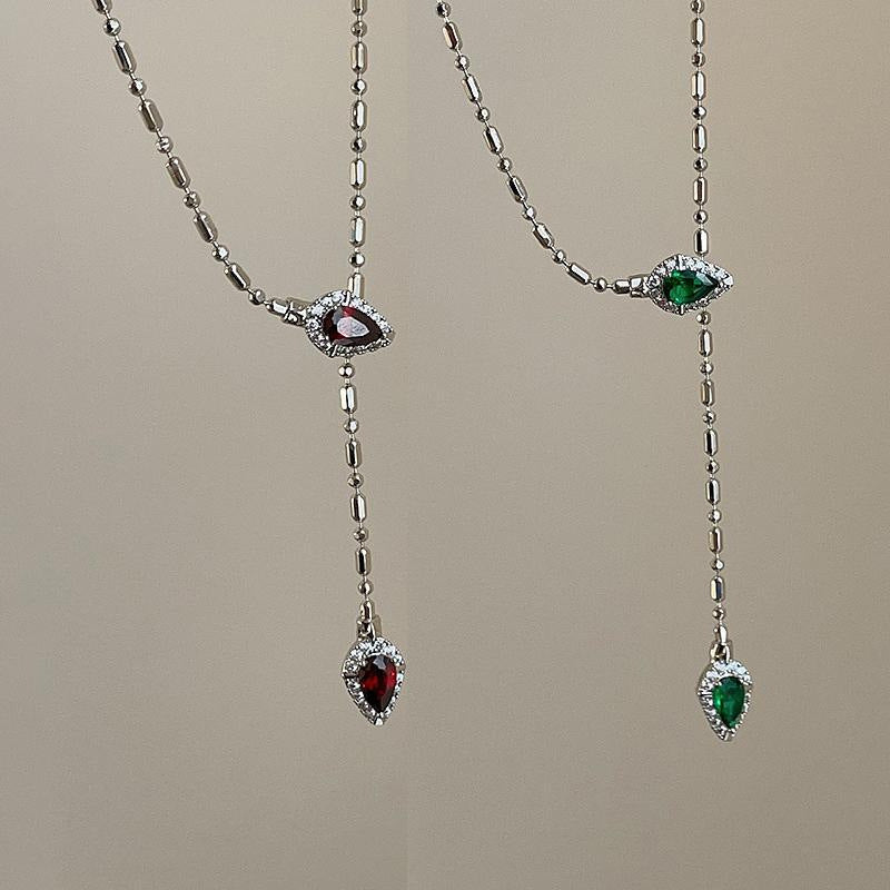 Women's Grandmother Green Snake Simple Sweet Grace Cool Style Minimalist Design Necklace