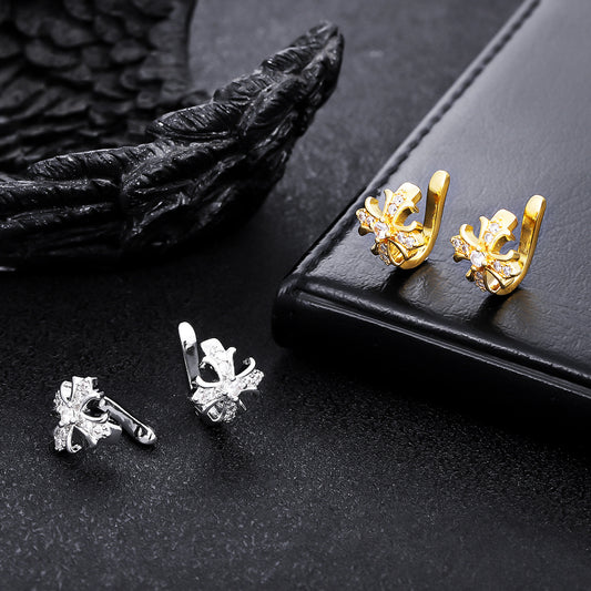 Women's & Men's Flower-de-luce Fashion Trend Zircon Cross High Ear Clip
