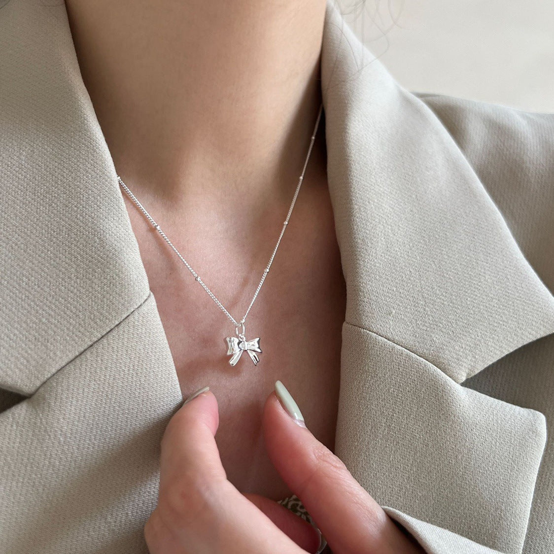 Women's Bow For Simple Fashion Titanium Steel Clavicle Necklaces