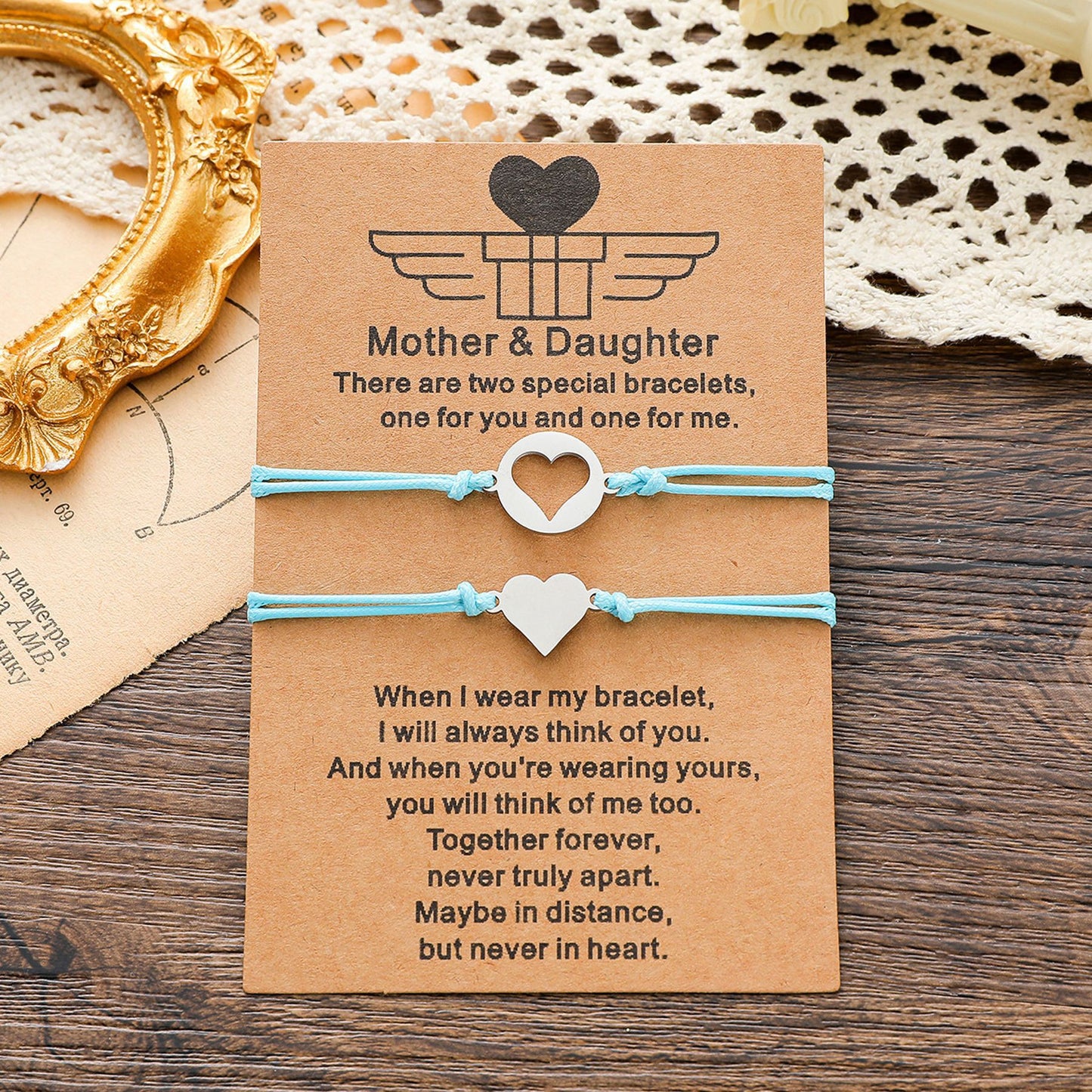 Mother And Daughter Card Creative Stainless Steel Bracelets