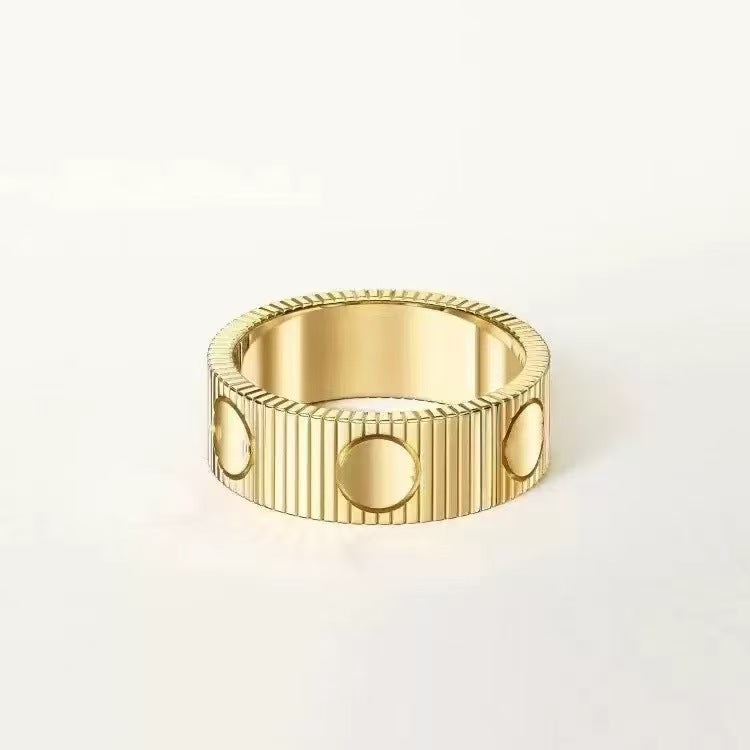 Online Store V Gold Thick Rose Plated Ring