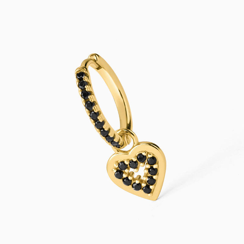 Sier Needle Fashion Classic Retro Hollow Heart Stud Earrings