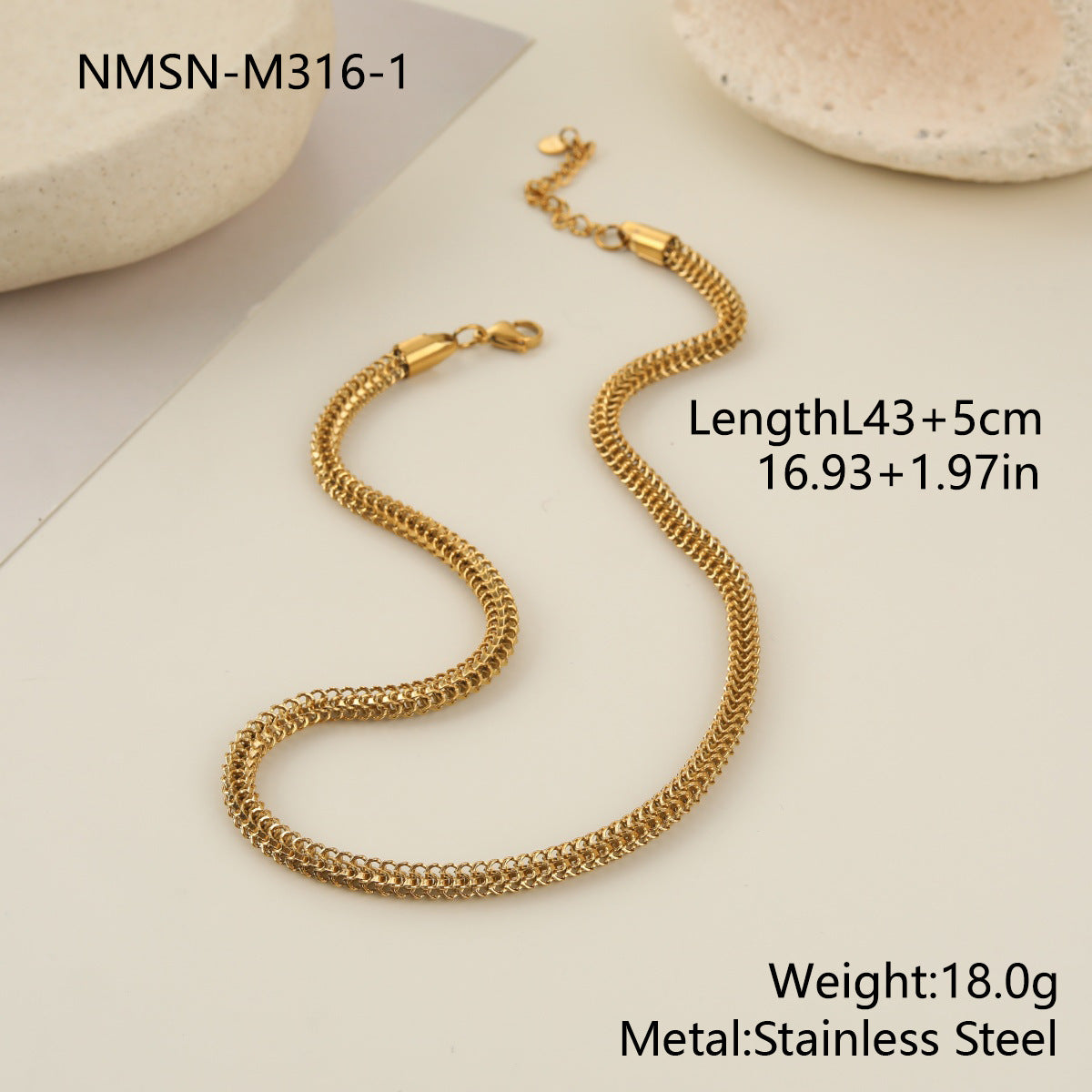 Stainless Steel Gold-plated Chain Series Female Advanced Jewelry Set