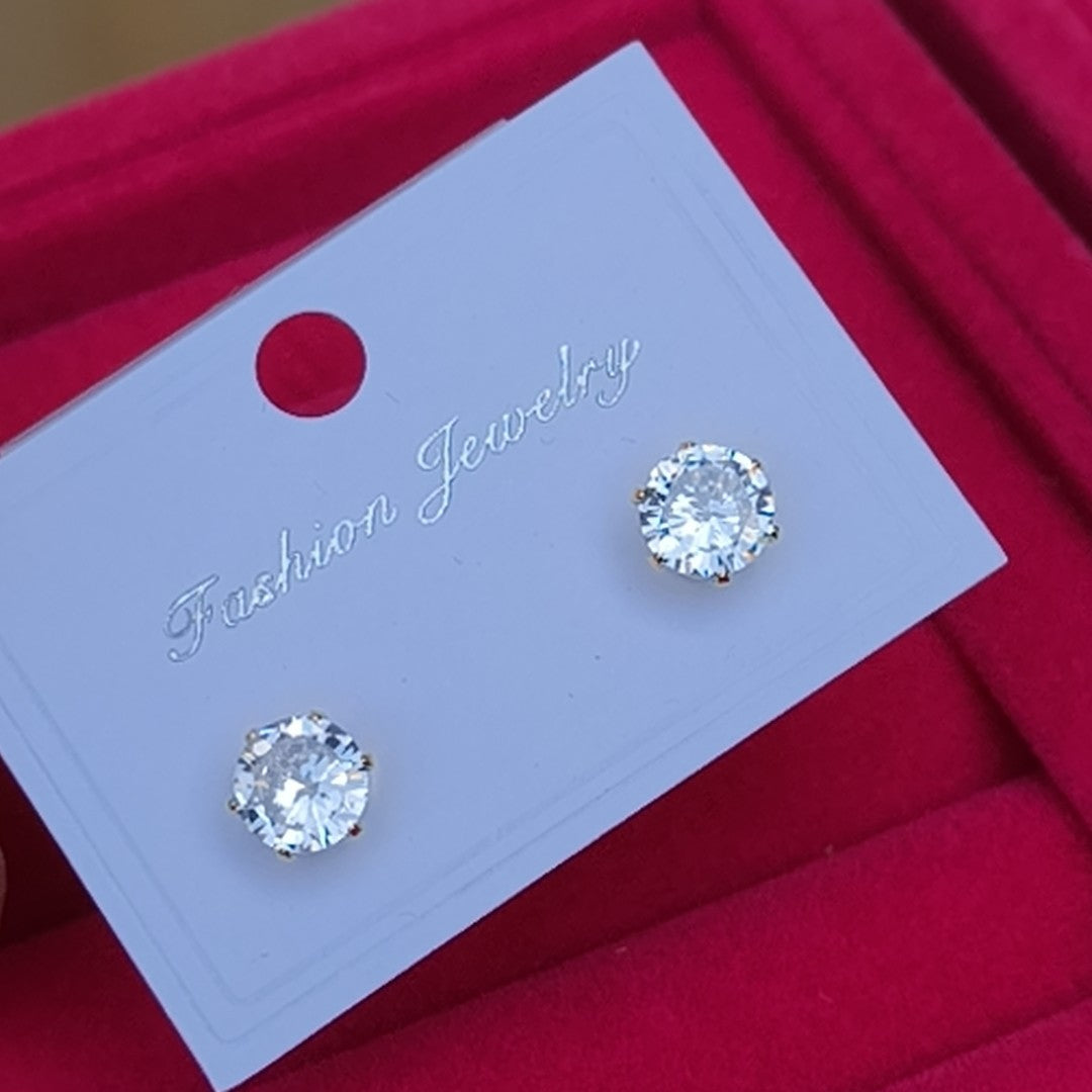 Men's Cross Five-pointed Star Black Zircon Stainless Steel Stud Earrings