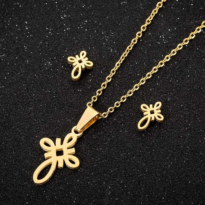 Women's & Men's Small Animal Cat Ear Three-piece Necklaces
