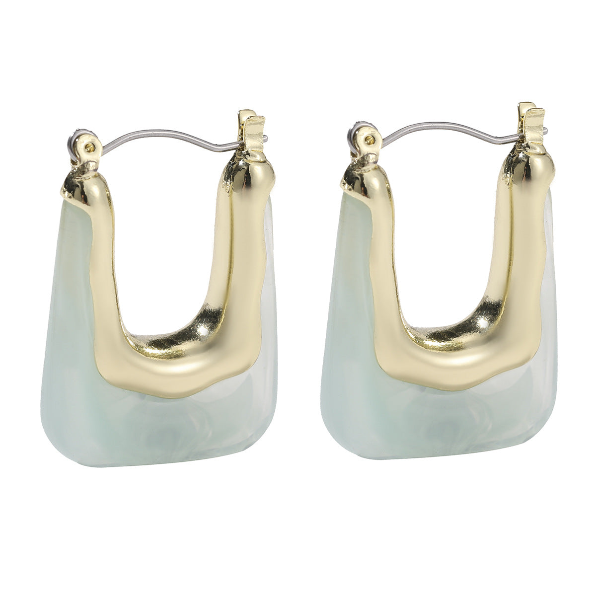 Women's Trendy Geometric U-shaped Acrylic Vintage Metal Earrings