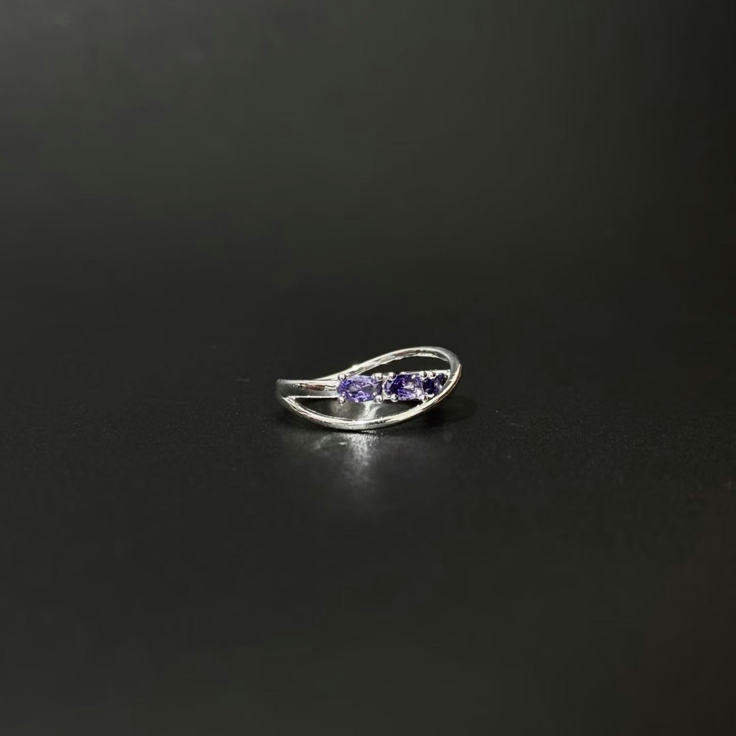 Women's Purple Track Style Light Luxury Versatile Exquisite Ring