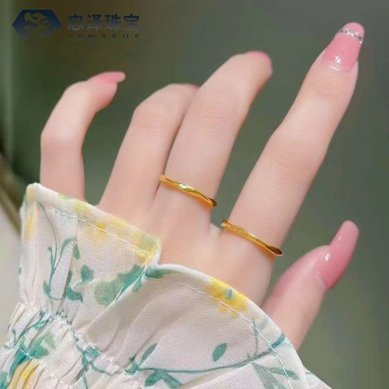 Female Trendy Simple Personality High-grade Index Finger Couple Light Luxury Ring