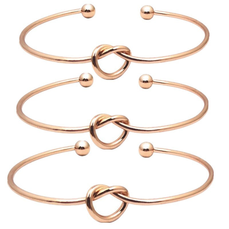 Knotted Love Open Bridesmaid Rose Gold Bracelets