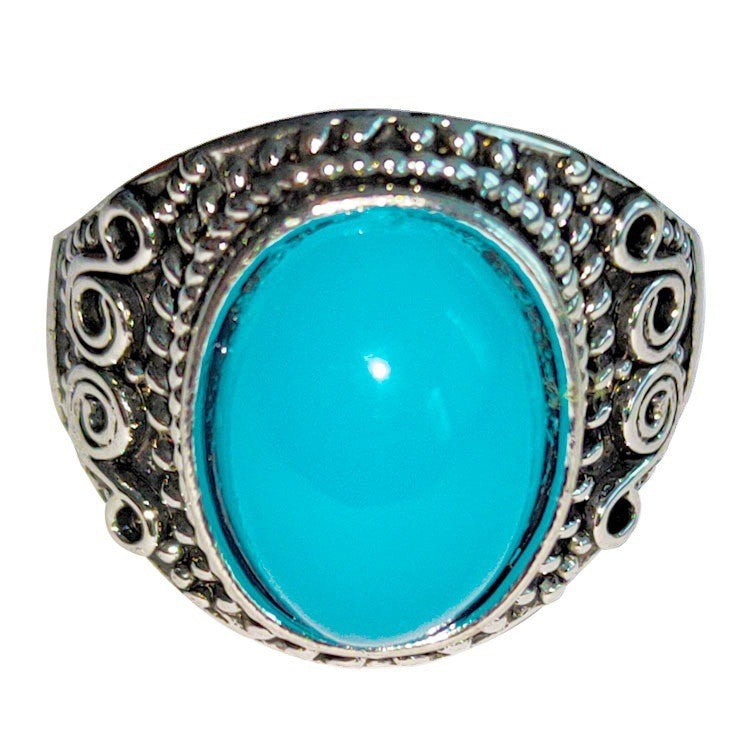 Bagues de fiançailles de mariage turquoise pour femmes, hommes et vintage