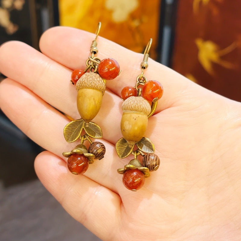 Handmade Plant Fruit Mori Style Chinese Hawthorn Artistic Rings