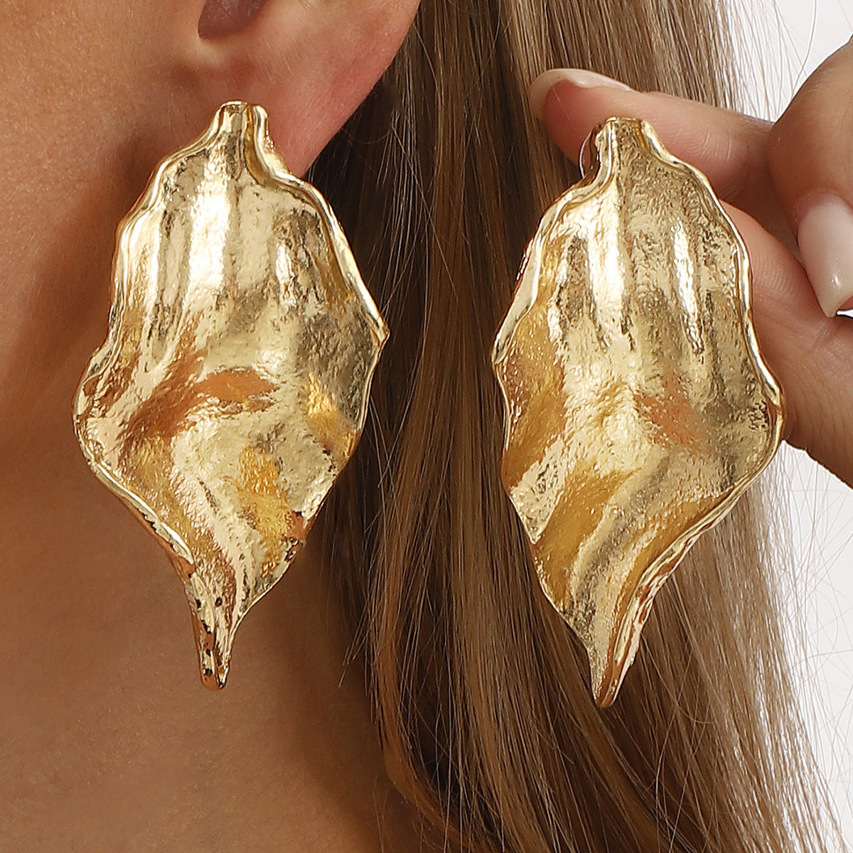 Summer Metal Alloy Retro Irregular With Personality Glossy Earrings