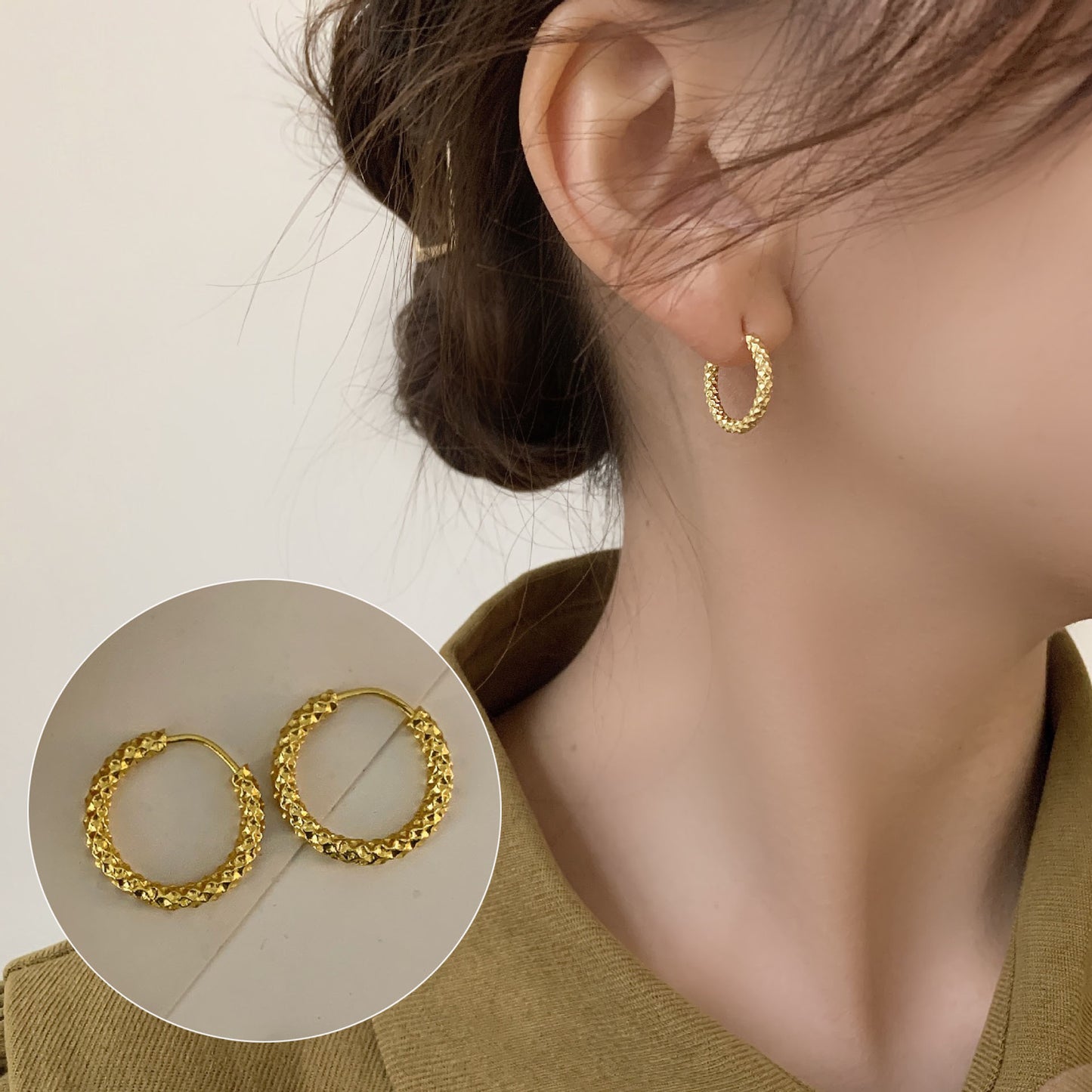 Love Heart Female Retro Fashion Personalized Sweet Cool Peach Earrings