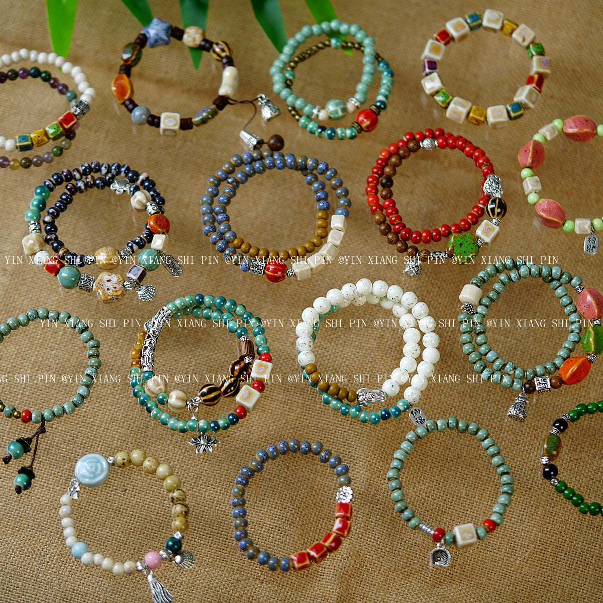 Bracelets en céramique pour femmes, ornement ethnique artistique, papillon, accessoires