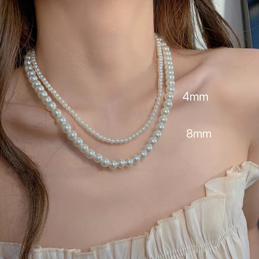 Women's Retro Glass Pearl For Light Luxury Necklaces