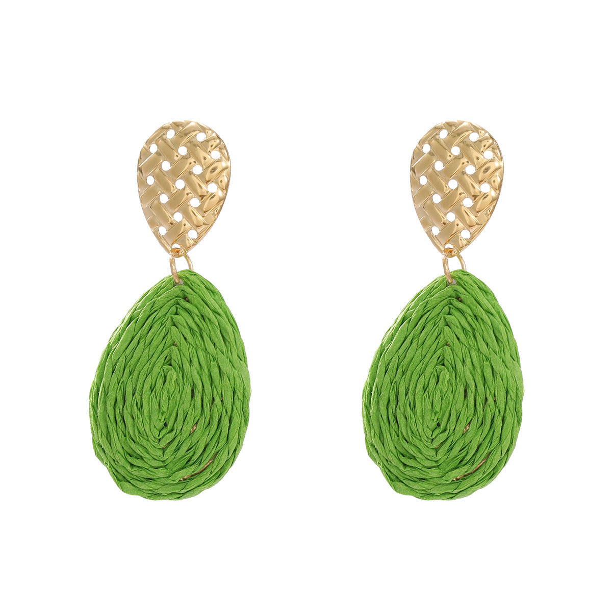 Casual Attractive Summer Raffia Exaggerated Drop-shaped Earrings