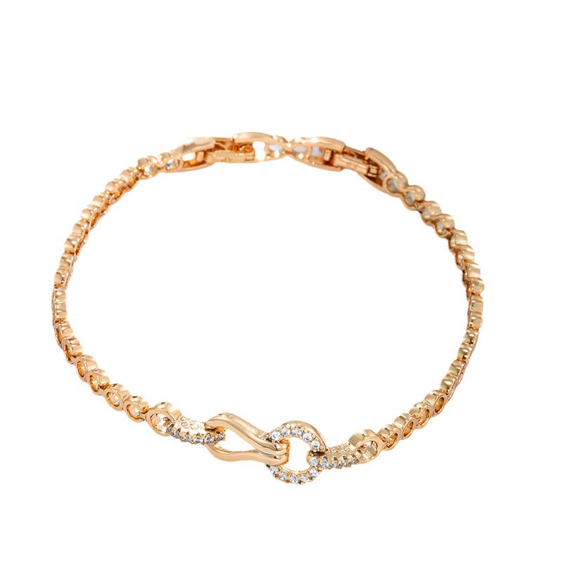 Bracelets capricieux simples de conception en alliage plaqué or pour femmes