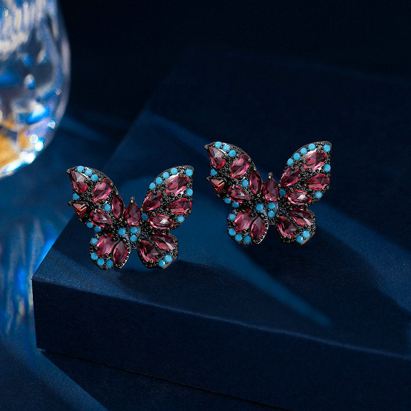 Temperament High-grade Fashion And Color Zircon Earrings