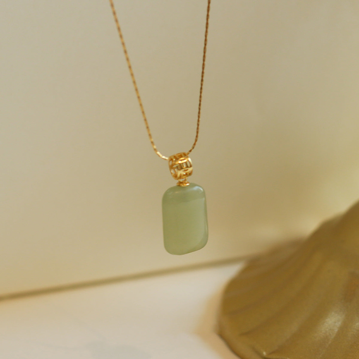 Jade Female Lucky Light Luxury Minority Gilded Pendants