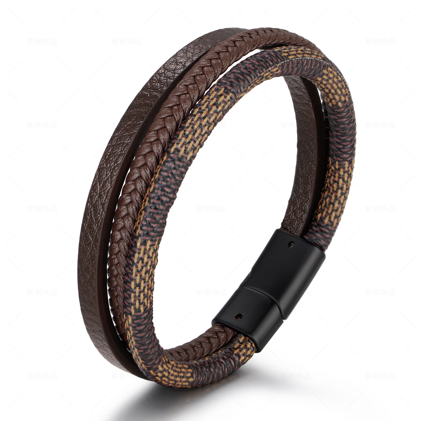 Retro Patterns Leather Unisex Hand-woven Magnetic Bracelets