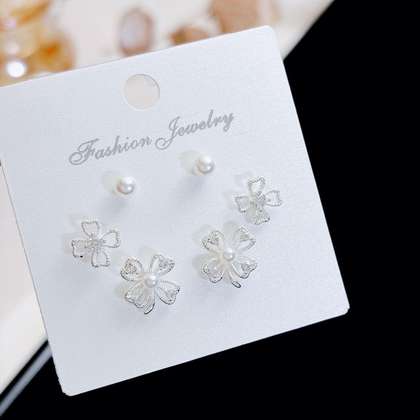 Women's Three Pairs Storage Ear High Sense Earrings
