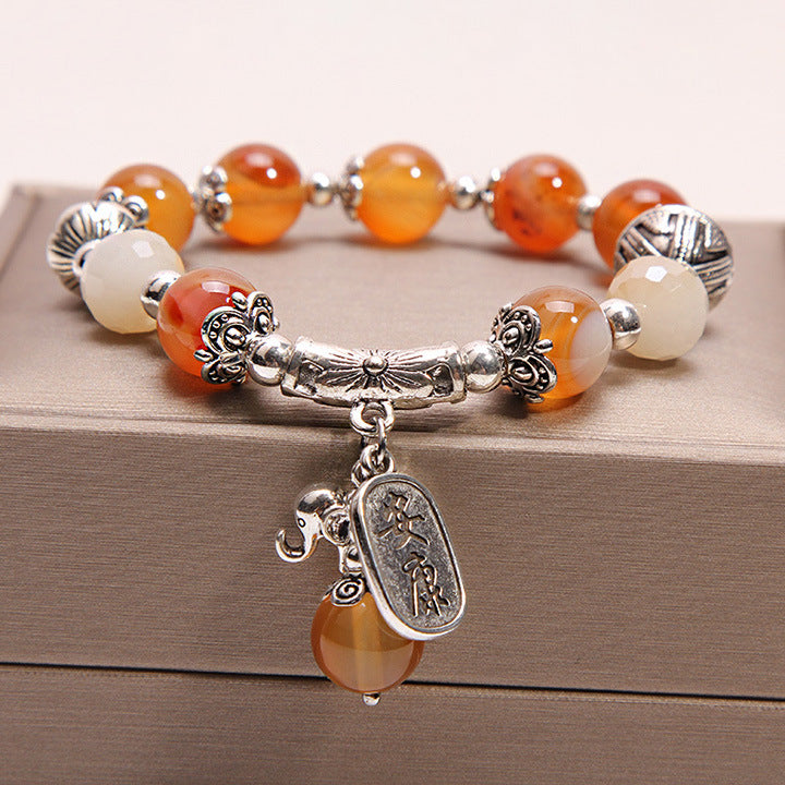 Bijoux en Agate de cristal pour femmes, Bracelets coréens simples à la mode en forme d'éléphant pour petite amie