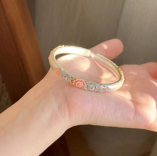 Begonia Curly Pattern Female Chinese Style Bracelet