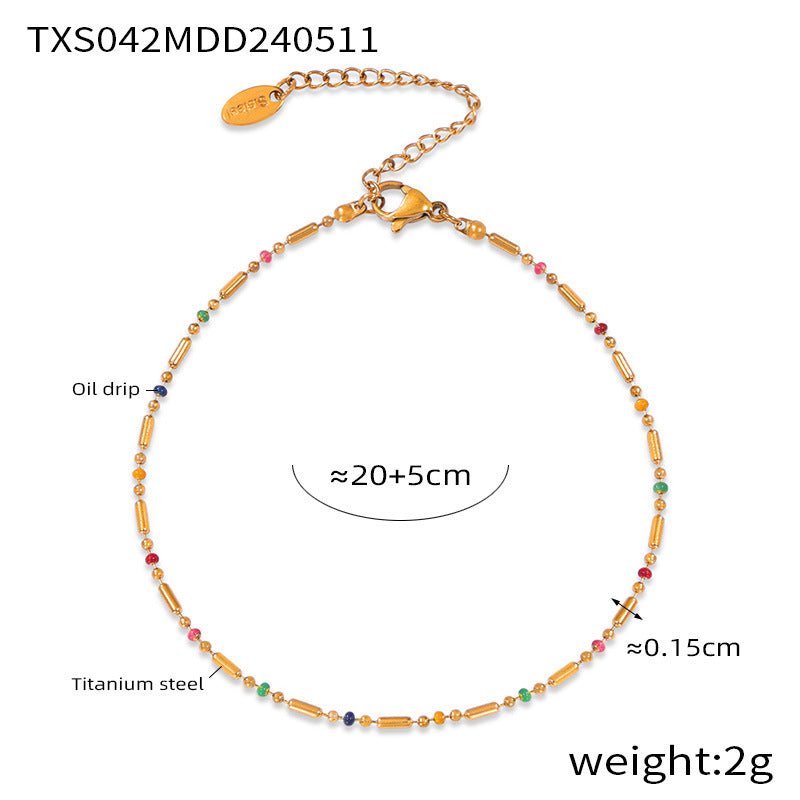 Korean Style Fresh Elegant Simple Personality Commute Rice Bead Chain Jewelry Set