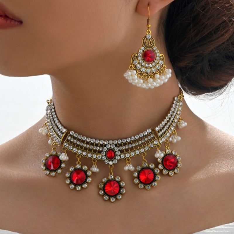 Indian Ethnic Style Vintage Gemstone Beads 2 Necklaces
