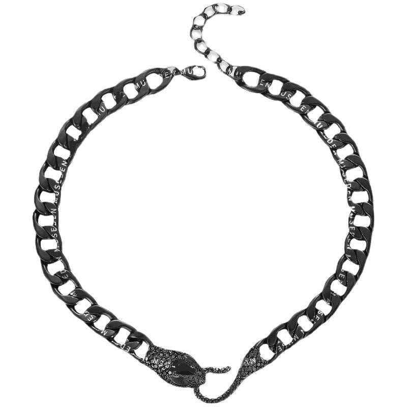 Cuban Gun Black Snake Personalized Clavicle Chain Necklaces