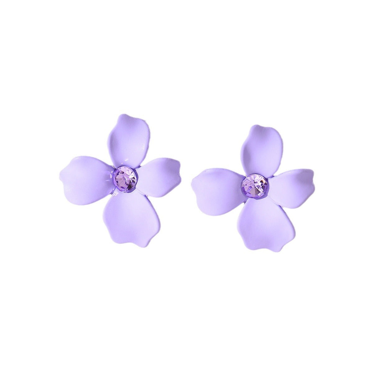 Women's Style Sweet Fresh Simple Paint Flower Personalized Fashionable Irregular Petal Earrings