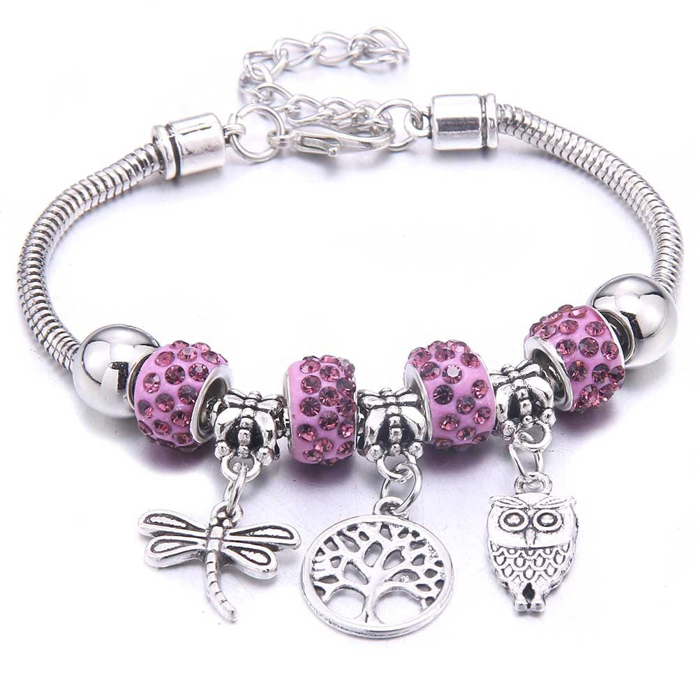 Women's Grid Popular Adjustable Crystal Love Butterfly Bracelets