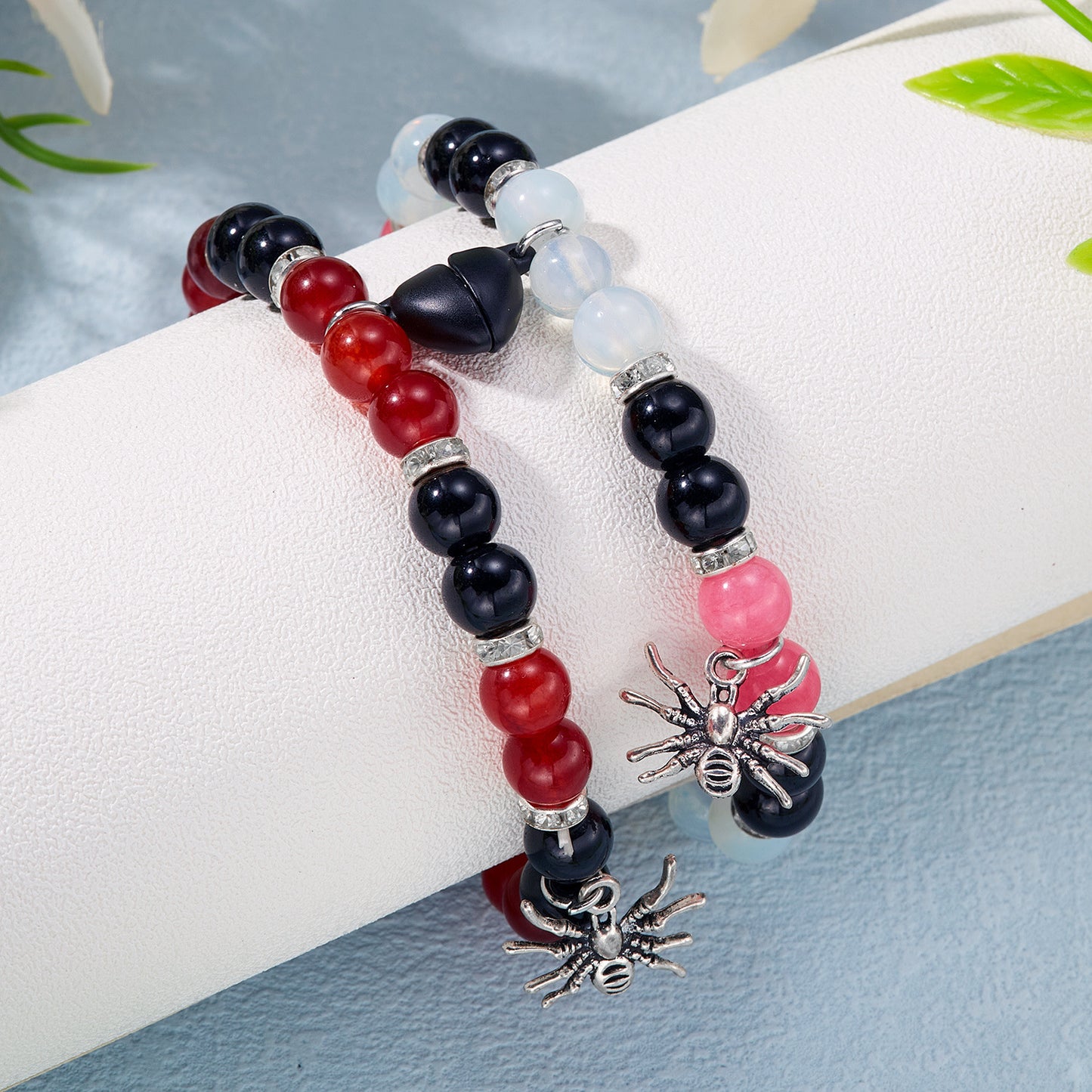 Halloween Spider Love Heart Magnetic Suction Bracelets