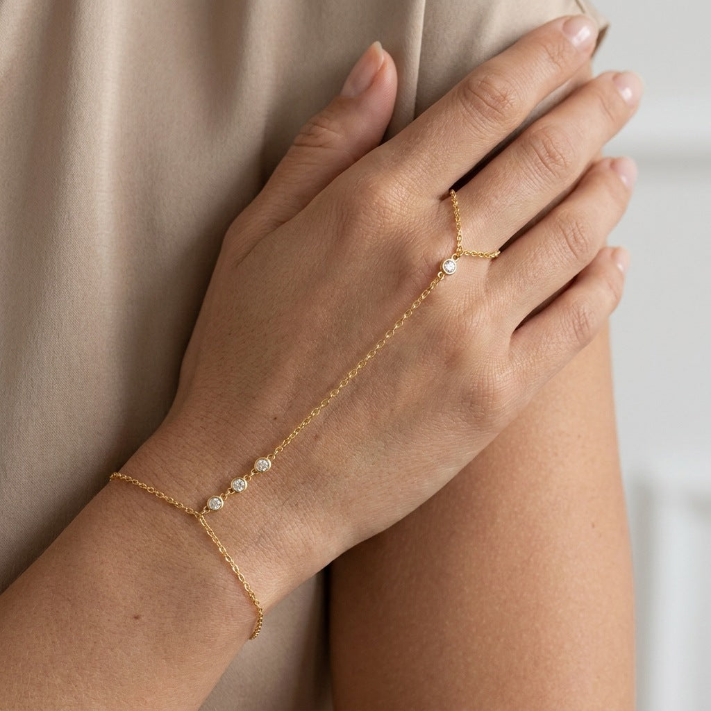 Women's Light Luxury Copper Chain Finger Graceful Personality High-grade Bracelet