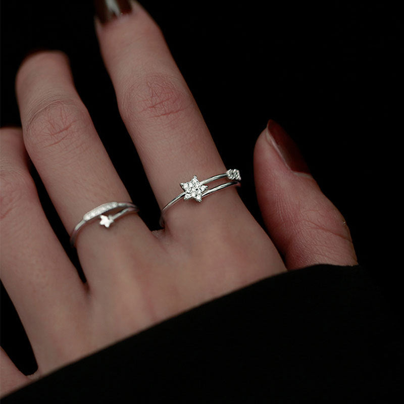 Star Open Personality Pentagram Zircon Fashion Rings