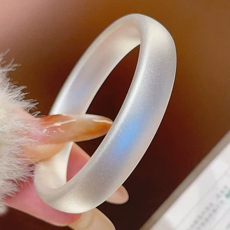 Women's Tire Frosted White Copper Wide Sier Bracelets