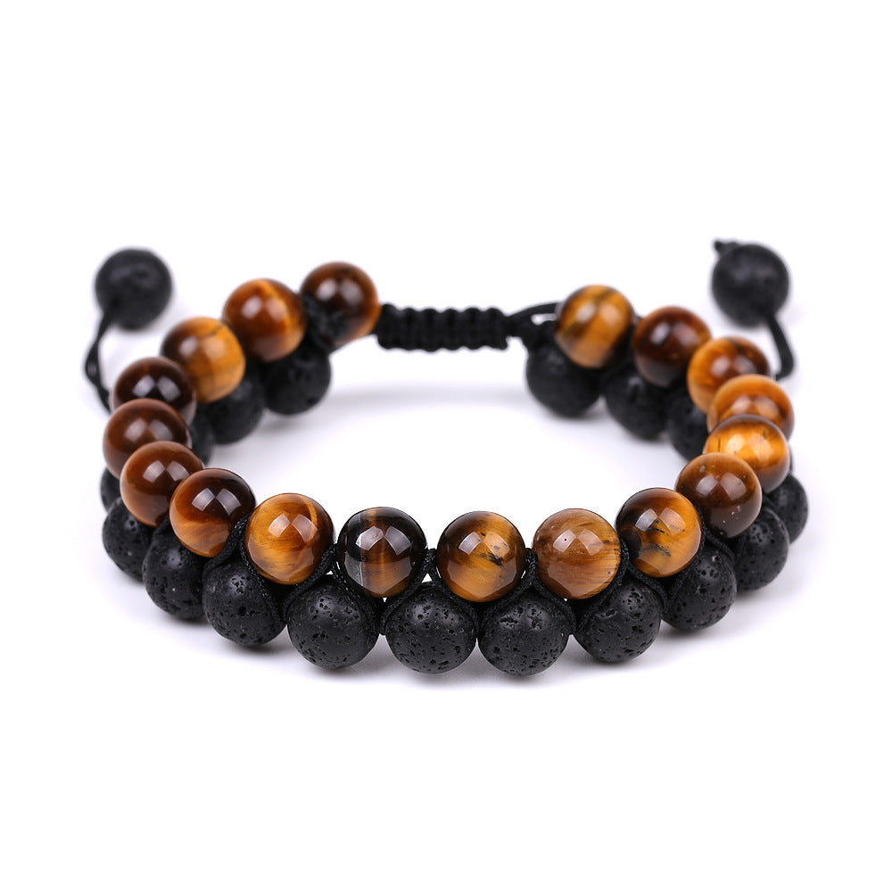 Women's & Men's Volcanic Rock Stone Woven Brace Lace Bracelets