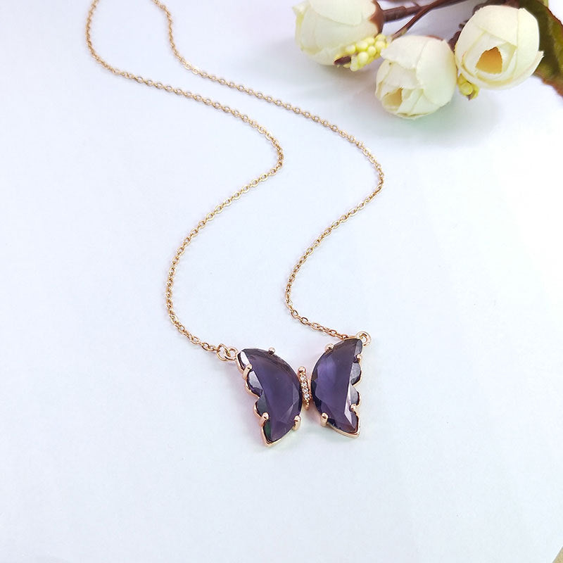 Papillon en cristal de verre fantaisie pour femmes, pour colliers de clavicule