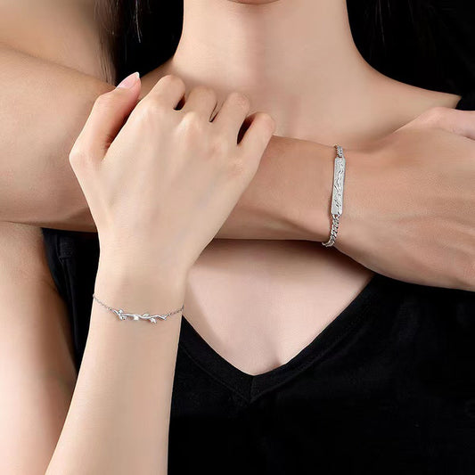 Couple paire de bracelets cadeaux de conception de niche simple