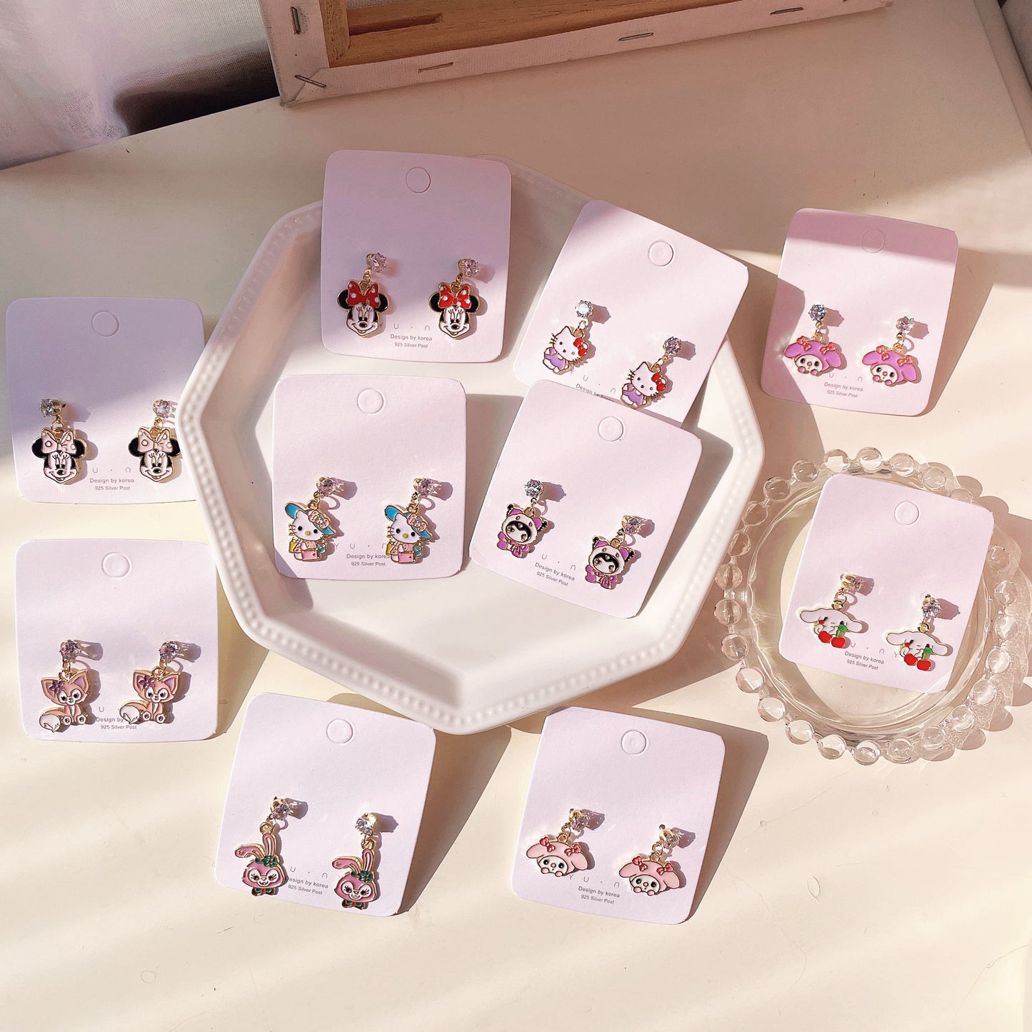 Cartoon Cute Hello Kitty Clow Melody Earrings