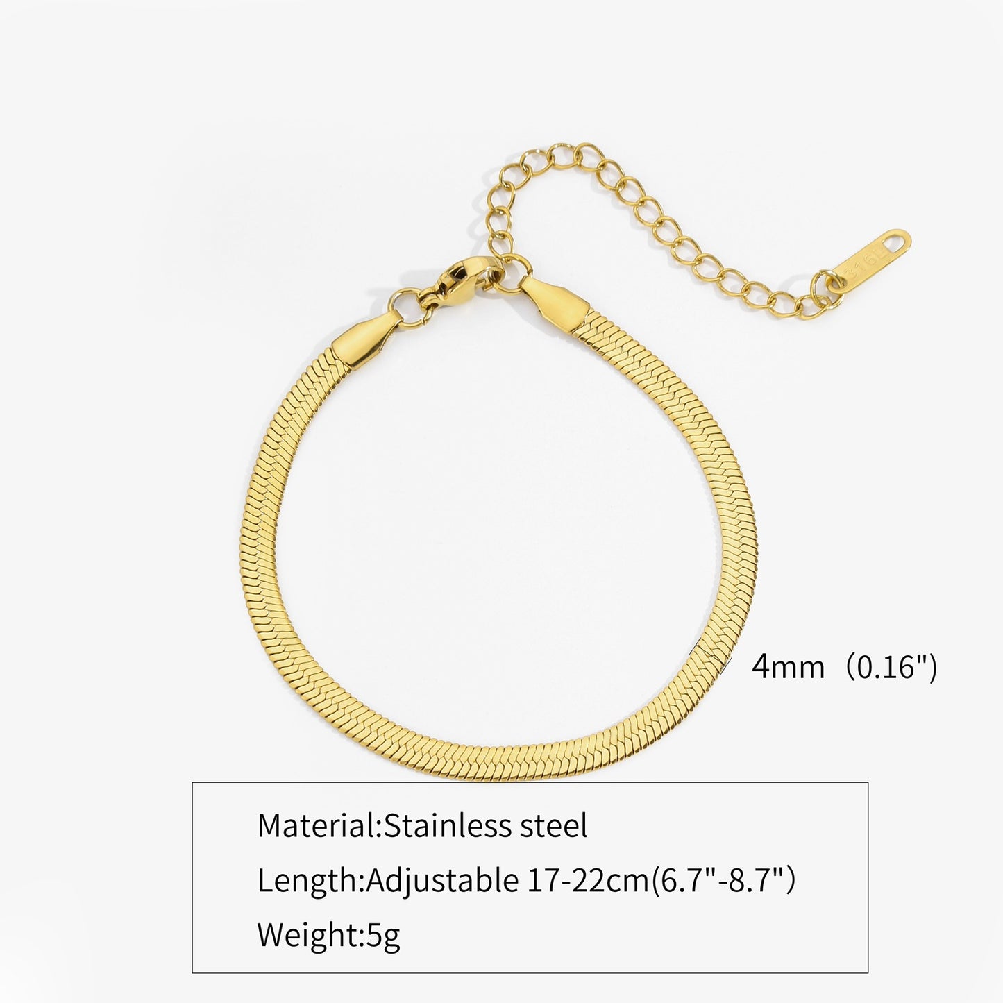 Women's Simple Trendy Steel Peptide Gold-plated Chain Like Bracelets