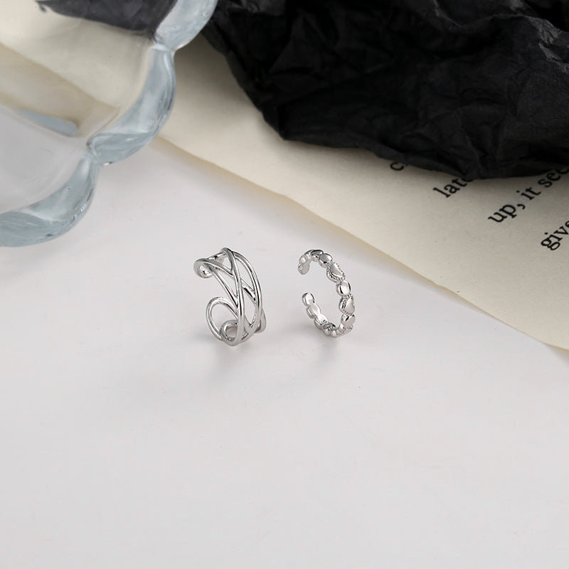Gu Female Design Fresh Style Sweet Cross Heart Ear Clip